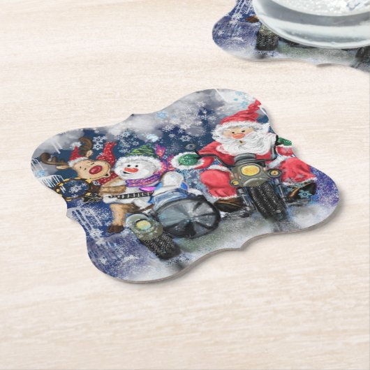 Weihnachtszeitung Untersetzer Glücklich Weihnachts (angewinkelt)