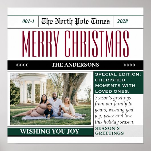 Weihnachtszeitung Zeitung zum Thema Aufkleber Poster (Vorne)