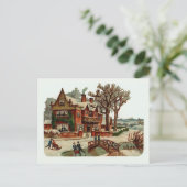 "Weihnachtszene" Vintage Postkarte (Stehend Vorderseite)