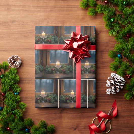 Weihnachtszentrum nach Bauernhof Fenster Geschenkpapier (Feiertagsgeschenk)