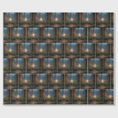 Weihnachtszentrum nach Bauernhof Fenster Geschenkpapier (Flach)