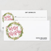 Weihnachtszertifikat-Geschenkkarte Logo hinzufügen (Vorne/Hinten)