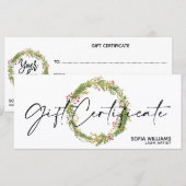 Weihnachtszertifikat-Geschenkkarte Logo hinzufügen (Vorne/Hinten)