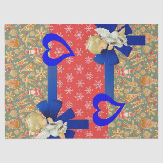 Weihnachtszettel Baby Angels Seidenpapier (Vorderseite)