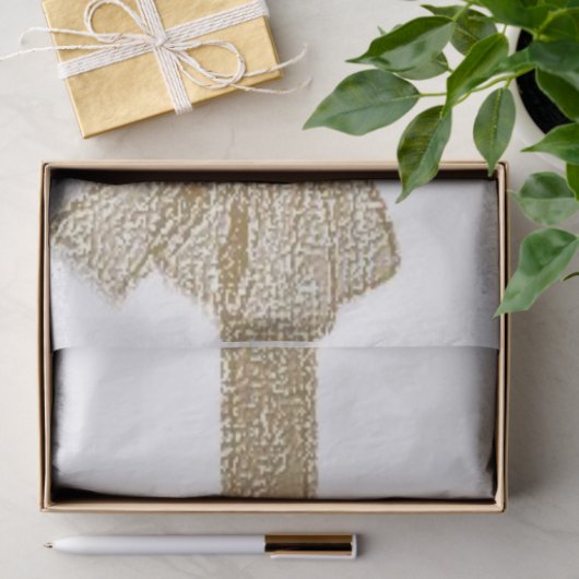 Weihnachtszettel, Beige Bow Seidenpapier (Geschenk)
