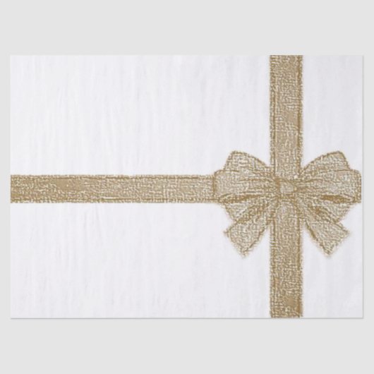 Weihnachtszettel, Beige Bow Seidenpapier (Vorderseite)