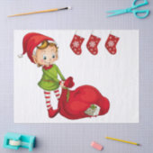 Weihnachtszettel, Elf Seidenpapier (Basteln)