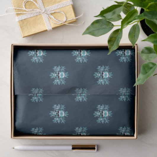 Weihnachtszettel für Skull und Snowflake Seidenpapier (Geschenk)