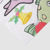 Weihnachtszettel Haifisch Schneemann Seidenpapier (Detail)