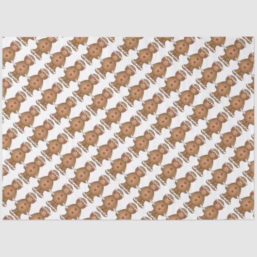 Weihnachtszettel/Lebkuchen Mann Seidenpapier (Vorderseite)