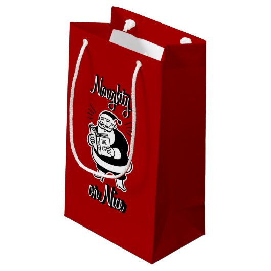 Weihnachtszettel oder Nizza Weihnachtsgeschenk Kleine Geschenktüte (Rückseite Schrägansicht)