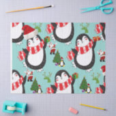 Weihnachtszettel, Pinguin Seidenpapier (Basteln)