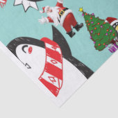 Weihnachtszettel, Pinguin Seidenpapier (Detail)