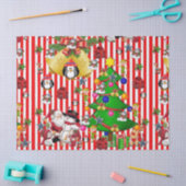 Weihnachtszettel Pinguin Seidenpapier (Basteln)