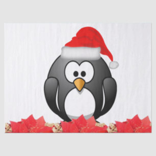 Weihnachtszettel, Pinguin Seidenpapier