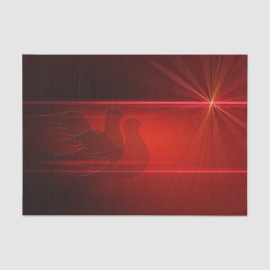 Weihnachtszettel/Rote Tauben Seidenpapier (Vorderseite)