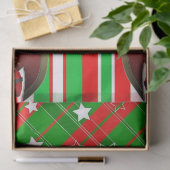 Weihnachtszettel Santa Stripe Seidenpapier (Geschenk)