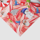 Weihnachtszettel, Schneemann, Candy Cane Seidenpapier (Detail)