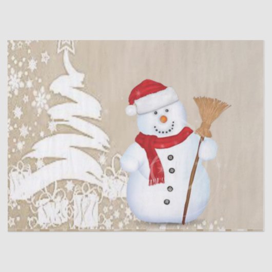 Weihnachtszettel, Snowman Seidenpapier (Vorderseite)