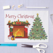 Weihnachtszettel/Weihnachtsbaum Seidenpapier (Handwerk)