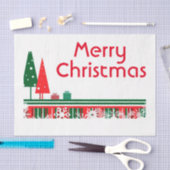 Weihnachtszettel/Weihnachtsbäume Seidenpapier (Handwerk)