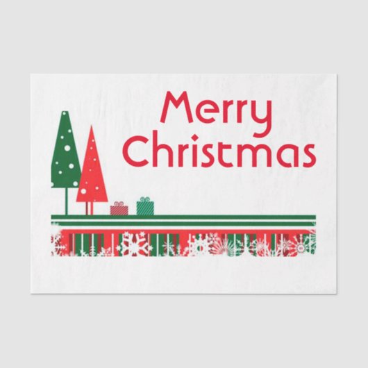Weihnachtszettel/Weihnachtsbäume Seidenpapier (Vorderseite)