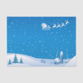 Weihnachtszettel/Weihnachtsmann und Schlitten Seidenpapier (Vorderseite)