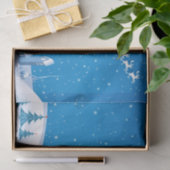 Weihnachtszettel/Weihnachtsmann und Schlitten Seidenpapier (Geschenk)