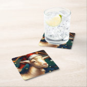 Weihnachtsziege 1 rechteckiger pappuntersetzer (Vor Ort)