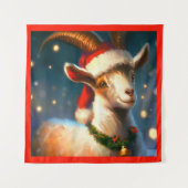 Weihnachtsziege 2 wandteppich (Vorderseite)
