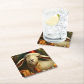 Weihnachtsziege 3 rechteckiger pappuntersetzer (Vor Ort)