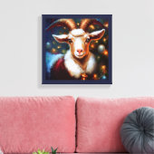 Weihnachtsziege 4 leinwanddruck (Insitu (Wohnzimmer))