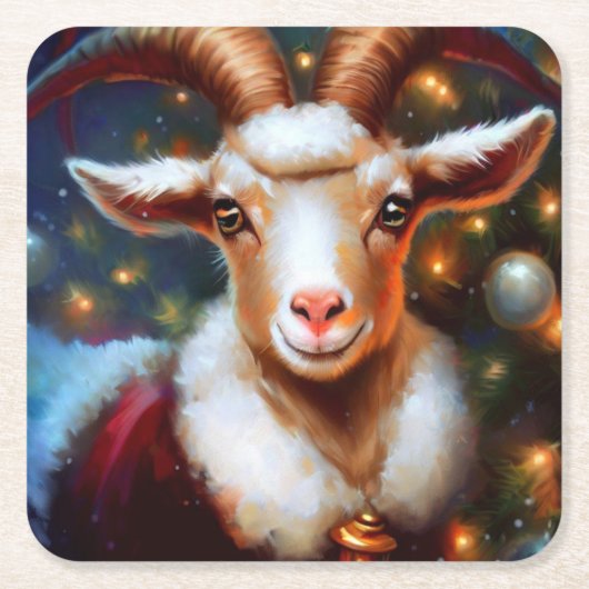 Weihnachtsziege 4 rechteckiger pappuntersetzer (Vorderseite)