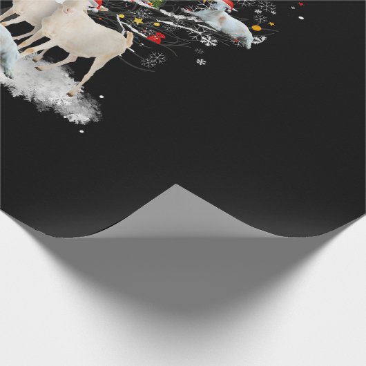 Weihnachtsziege auf Baum Funny Santa Goat Lover Ge Geschenkpapier (Ecke)