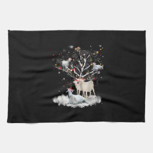 Weihnachtsziege auf Baum Funny Santa Goat Lover Ge Geschirrtuch