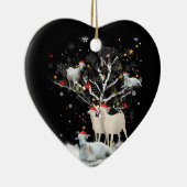 Weihnachtsziege auf Baum Funny Santa Goat Lover Ge Keramik Ornament (Rechts)