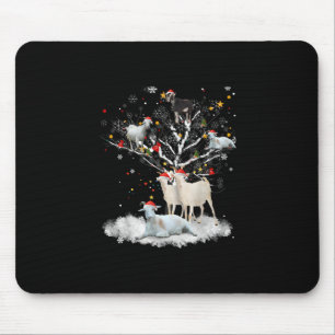 Weihnachtsziege auf Baum Funny Santa Goat Lover Ge Mousepad