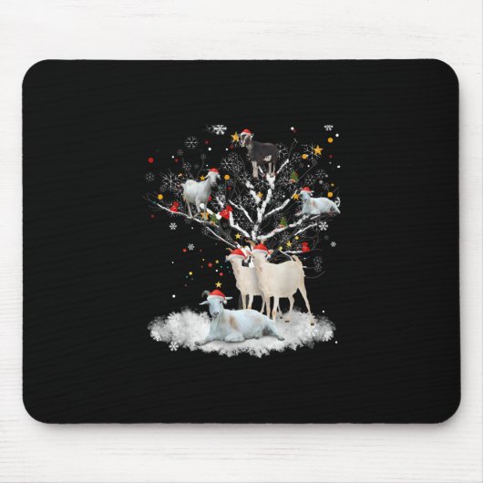 Weihnachtsziege auf Baum Funny Santa Goat Lover Ge Mousepad (Vorne)