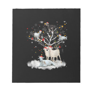 Weihnachtsziege auf Baum Funny Santa Goat Lover Ge Notizblock