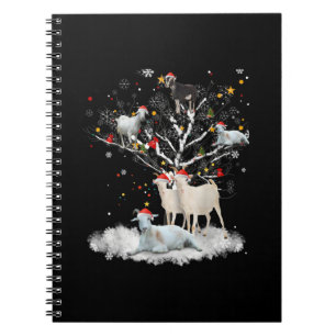 Weihnachtsziege auf Baum Funny Santa Goat Lover Ge Notizblock