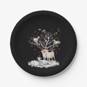 Weihnachtsziege auf Baum Funny Santa Goat Lover Ge Pappteller