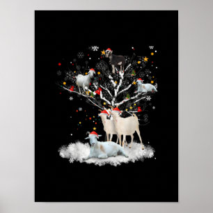 Weihnachtsziege auf Baum Funny Santa Goat Lover Ge Poster