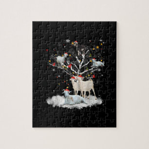 Weihnachtsziege auf Baum Funny Santa Goat Lover Ge Puzzle