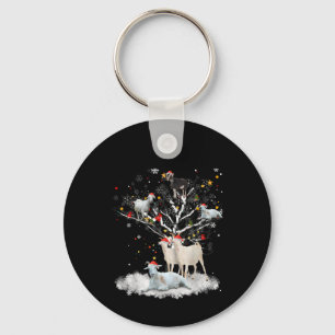 Weihnachtsziege auf Baum Funny Santa Goat Lover Ge Schlüsselanhänger