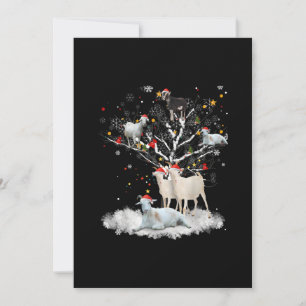 Weihnachtsziege Auf Baum Lustiger Weihnachtsmann Z Feiertagskarte