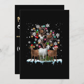 Weihnachtsziege auf Baum Santa Goat Lover Einladung (Vorne/Hinten)