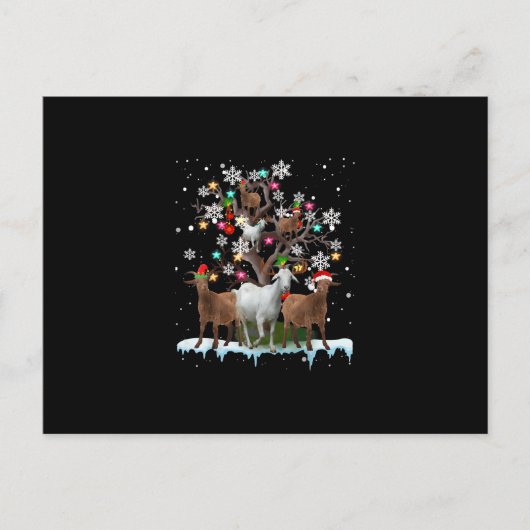 Weihnachtsziege auf Baum Santa Goat Lover Postkarte (Vorderseite)