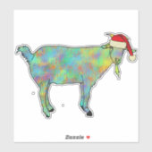 Weihnachtsziege farbig aufkleber (Blatt)