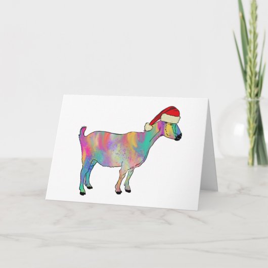 Weihnachtsziege farbig karte (Vorderseite)