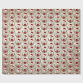 Weihnachtsziege Kind 2 in Weihnachtsmannmütze und  Geschenkpapier (Flach)